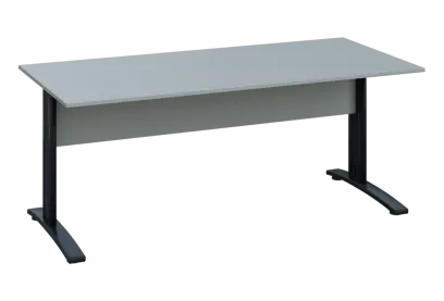 EPK 28 - 18 stůl kancelářský, kovová podnož černá, deska 25 mm, široký 1800 mm, šedá